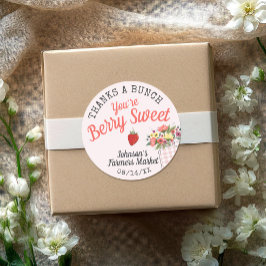 Tack för Berry Sweet Farmers Market Flicka Runt Klistermärke