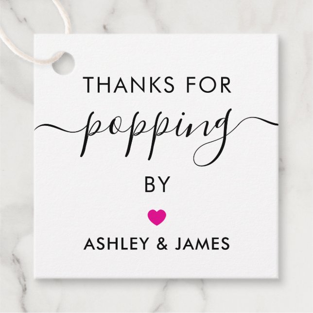 Tack för besöket etiketter, Bröllopsetikett, Fuchs Gåvor Etiketter (Framsida)