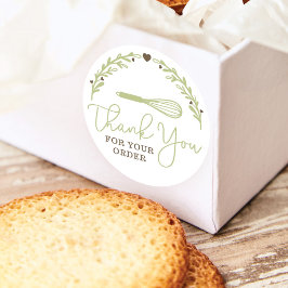 Tack för beställningsbagerisken och krans runt klistermärke