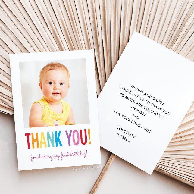 TACK FÖR BILD modern fet livfull färgrik stil Kort (Skapare uppladdad)