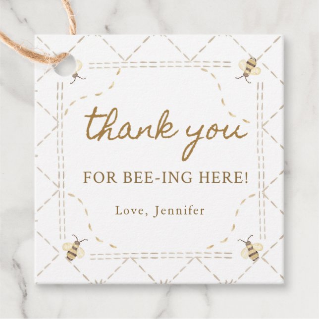 Tack för biodling här Bee Tack Gåvor Etiketter (Framsida)