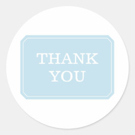 Tack för blå Elegant Runt Klistermärke