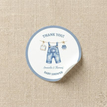 Tack för Blå Jean Denim Baby Shower