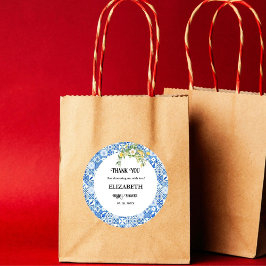 Tack för blå platta, Lemon-Möhippa Runt Klistermärke