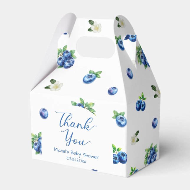 Tack för Blåbärs Baby Shower Presentaskar (Framsidan Sidan)