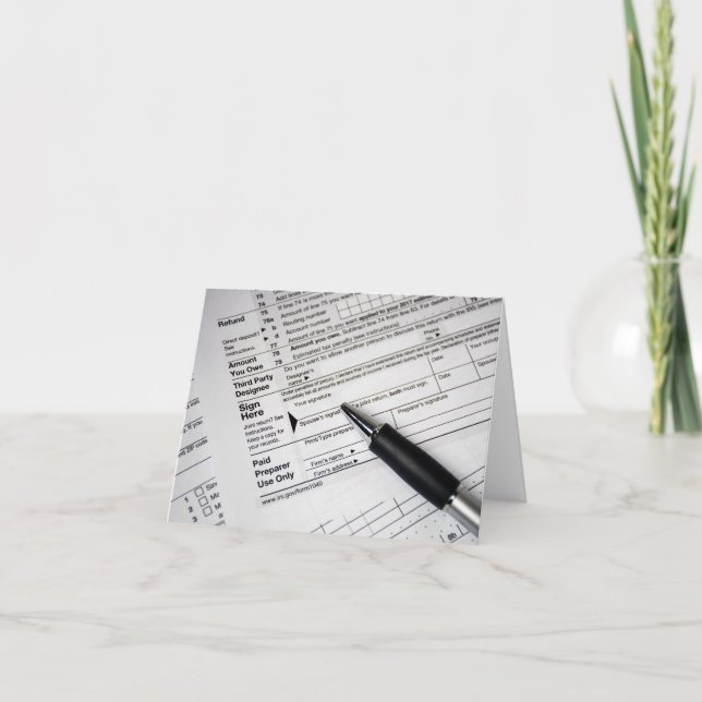 Tack för bläck-pennan i skatteformuläret kort (Framsida)