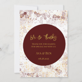 Tack för Bläck-tackkortet Burgundy och Guld Inbjudningar