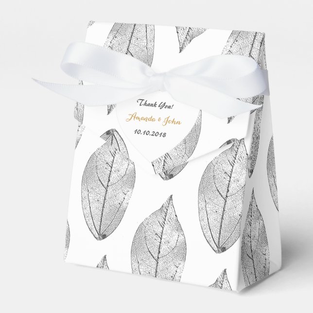 Tack för Black White Foil Wedor Presentaskar (Framsidan Sidan)