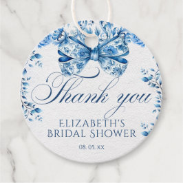 Tack för Blått Blommigt-fält Gåvor Etiketter