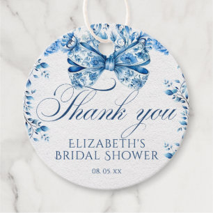 Tack för Blått Blommigt-fält Gåvor Etiketter