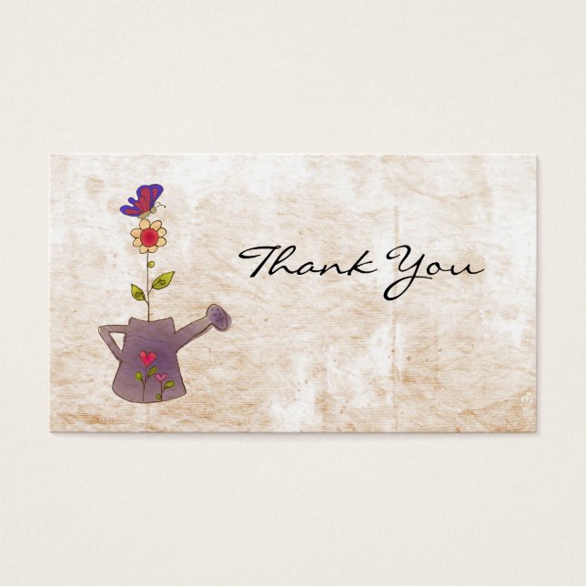 Tack för blomman och fjäril visitkort (Framsidan)