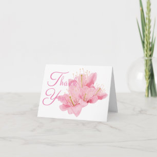 Tack för blommarna av körsbär för rosa kort