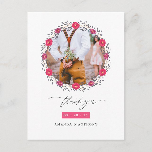 Tack för blommig safari-högtidspresent vykort (Framsida)