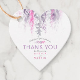 Tack för blommigt abstrakt bröllop rosa event indi gåvor etiketter