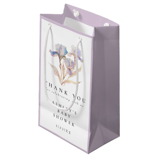 Tack för Blommigt av elegant Iris Baby Shower (Framsidan Vinklad)