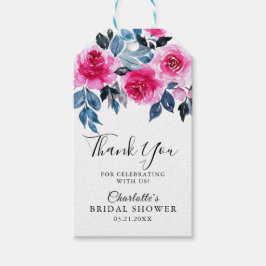 Tack för Blommigt av romatisk vattenfärg, Möhippa Presentetikett