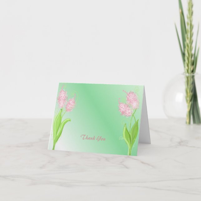 Tack för Blommigt av rosa och Grönt (Framsida)