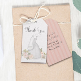 Tack för Blommigt av  vattenfärg för möhippa Presentetikett