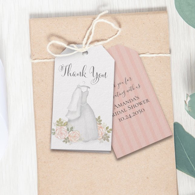 Tack för Blommigt av  vattenfärg för möhippa Presentetikett (Skapare uppladdad)