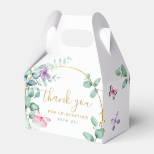 Tack för blommigt Eucalyptus Butterfly Baby Shower Presentaskar