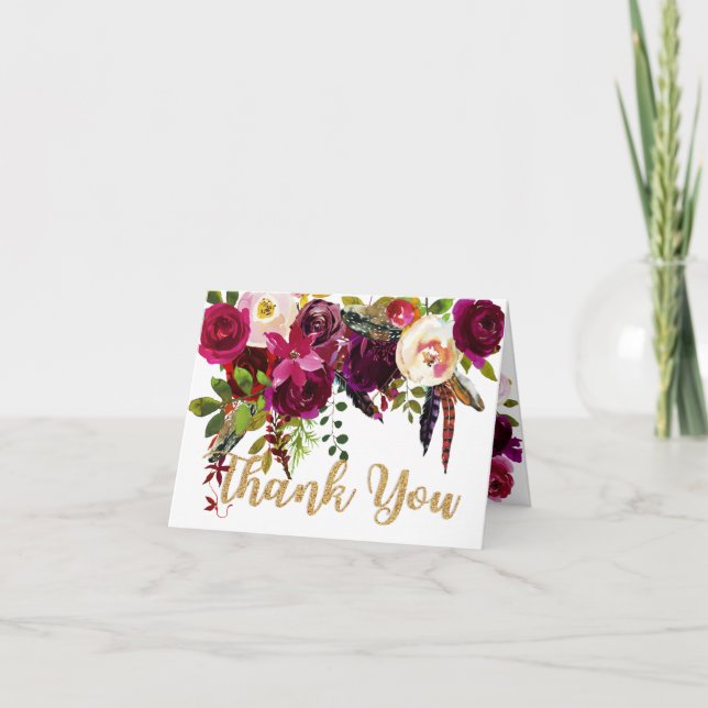 Tack för blommigt för Boho nedgångbukett (Framsida)