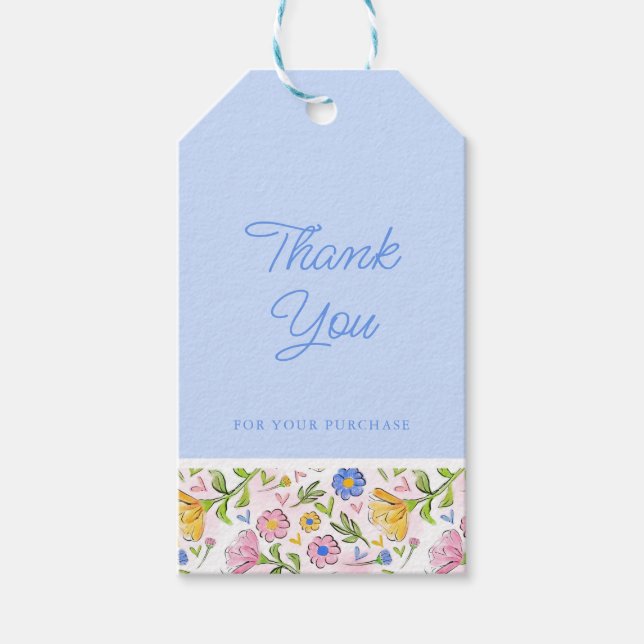 Tack för Blommigt för Rustic Elegant Presentetikett (Framsidan)