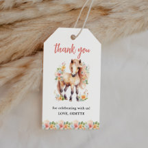 Tack för blommigt Horse Baby Shower