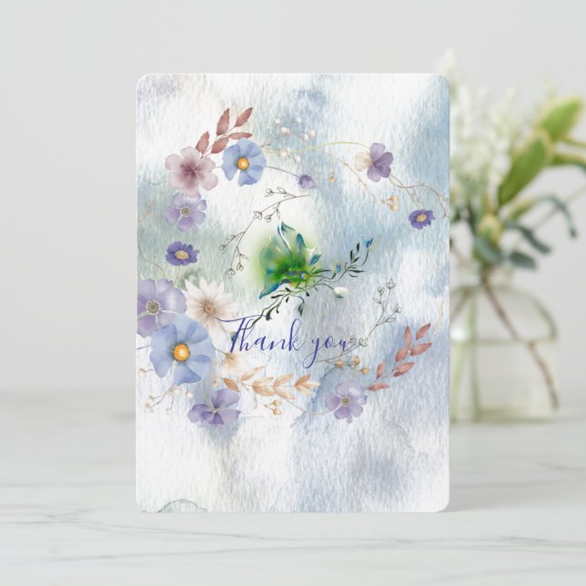 Tack för blommigt och stollig kort (Stående Fram)