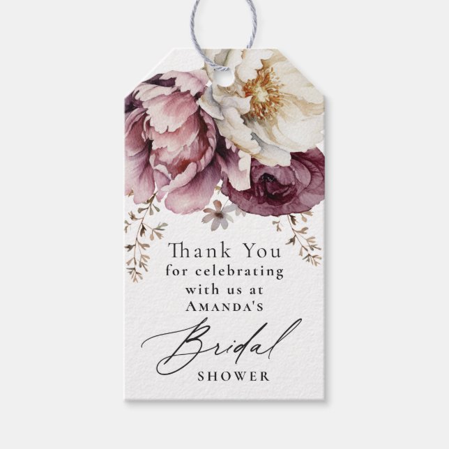 Tack för Blommigt överflödig  Presentetikett (Framsidan)