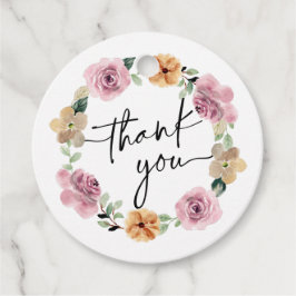 Tack för blommigt Wandecript Gåvor Etiketter