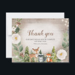 Tack för Blommigten Card Winter Woodland Animal Wh Kort<br><div class="desc">Tack för Blommigten Card Winter Woodland Animal White</div>