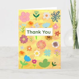 Tack för Blommigten Cute och Söt Kort