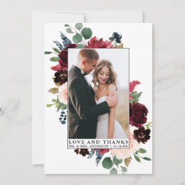 Tack för Blommigten elegant med vattenfärg Kärlek Kort