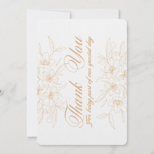 Tack för Blommigten elegant - Personlig Appe Kort (Baksida)