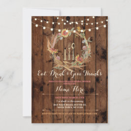 Tack för Blommigten för Ge Thanksgiving Fall Inbju Inbjudningar