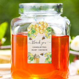 Tack för blommigten för humla Babydusch Presentetikett
