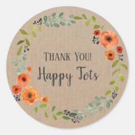 Tack för Blommigten för produktsäkerhet, kransar f Runt Klistermärke