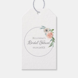 Tack för blommigten för rosa i möhippan presentetikett