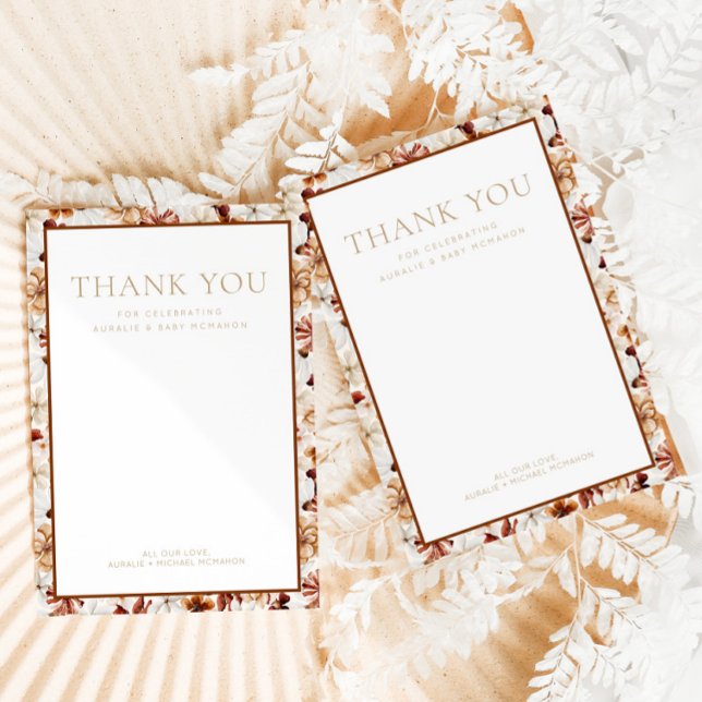 Tack för Blommigten för vild Bloom Rustic  Anteckningskort (Skapare uppladdad)