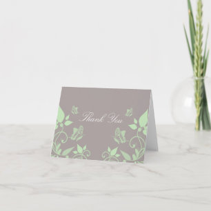 Tack för Blommigten grönt Butterfly Kort
