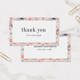 Tack för Blommigten rosa och blått Sakura Visitkort