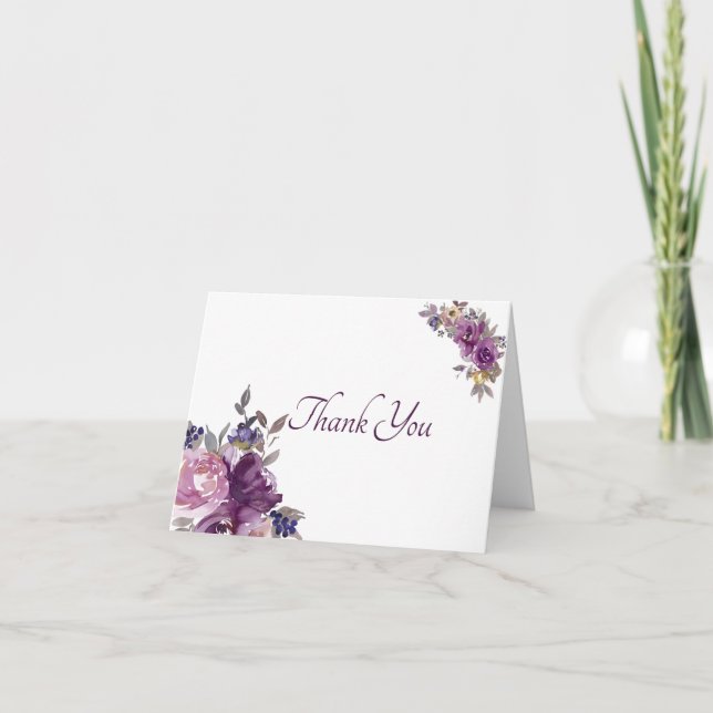 Tack för blommigten rosa och lila för vattenfärgen (Framsida)