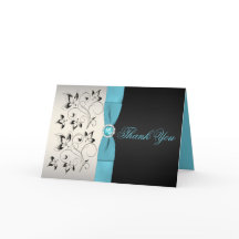 Tack för Blommigten Silver, Aqua och Black