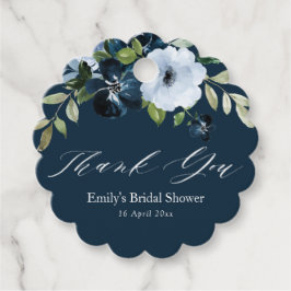 Tack för blommigtens blå möhippa gåvor etiketter