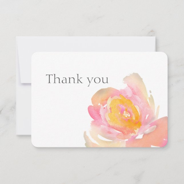 Tack för blommigtens ro vattenfärg. Blommigt-kort Inbjudningar (Framsida)