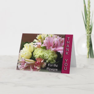 Tack för blommorna - blomma bukettkortet kort