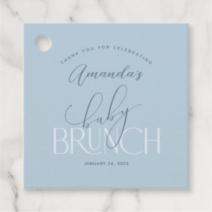 Tack för Blue Baby Brunch Gåvor Etiketter
