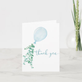 Tack för Blue Balloon Baby Shower Inbjudan