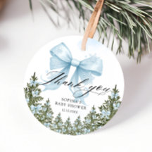 Tack för Blue Bow Winter Baby Shower