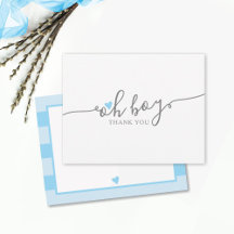 Tack för Blue Heart Boy Baby Shower
